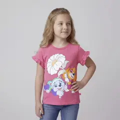 PAW PATROL - Camiseta para Niña con Estampado Manga corta de Algodón