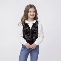 CONIGLIO - Chaleco para Niña con Flores