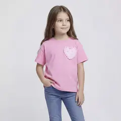 YAMP - Camiseta para Niña Manga corta de Algodón