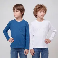 YAMP - Camiseta para Niño Pack de 2 unidades Manga larga de Algodón