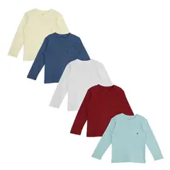 YAMP - Camiseta para Niño Pack de 5 unidades Manga larga de Algodón