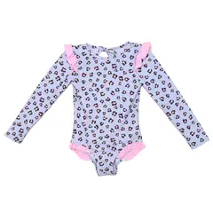 YAMP - Vestido de baño enterizo de Flores para niña