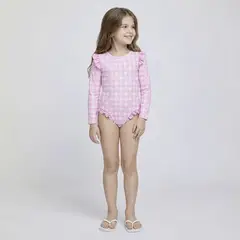YAMP - Vestido de baño enterizo de Flores para niña
