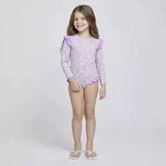YAMP - Vestido de baño enterizo de Flores para niña