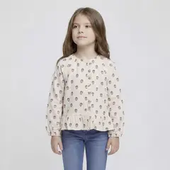 YAMP - Blusa para Niña con Flores de Algodón