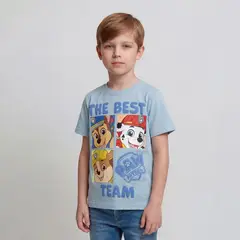 PAW PATROL - Camiseta para Niño con Estampado Manga corta de Algodón