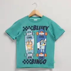 BLUEY - Camiseta para Niño con Estampado Manga corta de Algodón