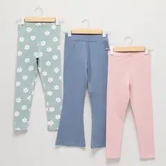 YAMP - Pack de 3 Leggings para Niña de Algodón
