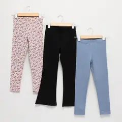 YAMP - Pack de 3 Leggings para Niña de Algodón