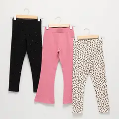 YAMP - Pack de 3 Leggings para Niña de Algodón