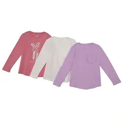 YAMP - Camiseta para Niña Pack de 3 unidades Manga larga de Algodón