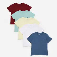 YAMP - Camiseta para Niño Pack de 5 unidades Manga corta de Algodón