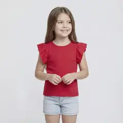 YAMP - Camiseta para Niña Sin manga de Algodón