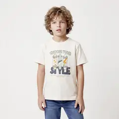 YAMP - Camiseta para Niño con Estampado Manga corta de Algodón