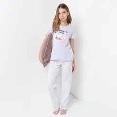 SYBILLA - Pijama para Mujer Manga corta con Estampado de Algodón