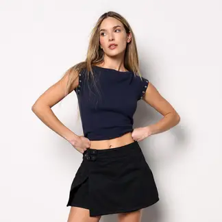 DENIMLAB - Camiseta Mujer Sin Mangas De Algodón