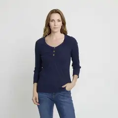 NEWPORT - Blusa Mujer Manga 3/4 de Algodón