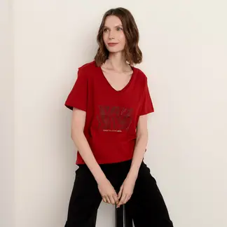 STEFANO COCCI - Camiseta Mujer con Estampado Manga corta