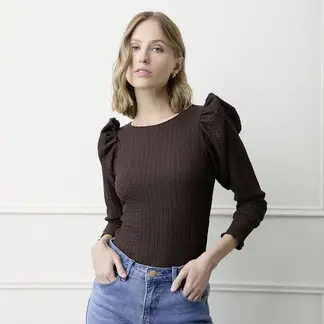 BASEMENT - Blusa Mujer Manga larga de Algodón