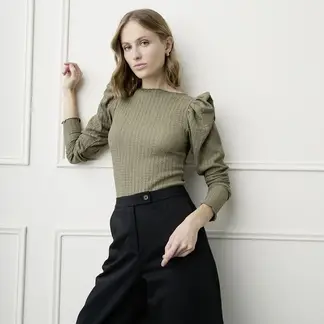 BASEMENT - Blusa Mujer Manga larga de Algodón