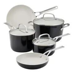 KITCHENAID - Juego de ollas Kitchenaid: Antiadherente Cerámico. Bateria Antiadherente 8 piezas