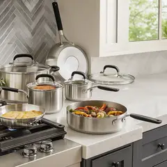 KITCHENAID - Juego de Ollas 10Pzs Acero inoxidable