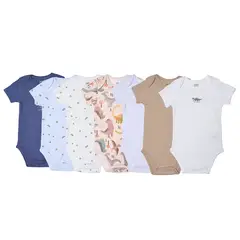 YAMP - Bodies Para Bebé niño Pack de 7 unidades de Algodón