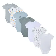 YAMP - Bodies Para Bebé niño Pack de 7 unidades de Algodón