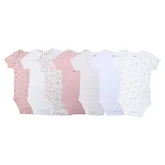 YAMP - Bodies Para Bebé niña Pack de 7 unidades de Algodón