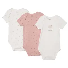 YAMP - Bodies Para Bebé niña Pack de 3 unidades de Algodón