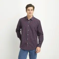NEWPORT - Camisa Hombre Cuadros Manga Larga De Algodón