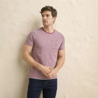 CASCAIS - Camiseta Hombre Manga corta Rayas de Algodón