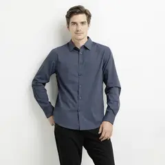 NEWPORT - Camisa Hombre Puntos Manga Larga De Algodón
