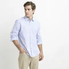NEWPORT - Camisa Hombre Puntos Manga Larga De Algodón