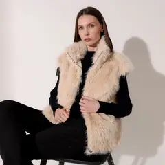 APOLOGY - Chaleco Mujer Efecto pelo de Algodón