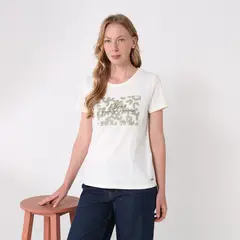NEWPORT - Camiseta Mujer con Estampado Manga corta de Algodón