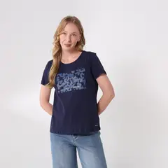 NEWPORT - Camiseta Mujer con Estampado Manga corta de Algodón