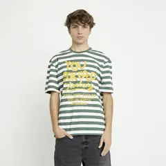 BEARCLIFF - Camiseta Hombre de Rayas Manga corta de Algodón