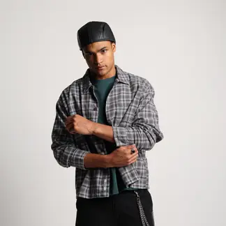 DENIMLAB - Camisa Hombre de Cuadros Manga Larga de Algodón
