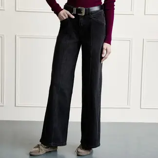BASEMENT - Jean Mujer Wide leg Alto de Algodón