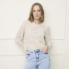 BASEMENT - Blusa Mujer Manga Larga de Algodón
