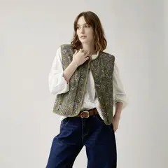 UNIVERSITY CLUB - Chaleco Mujer Estampado de Algodón