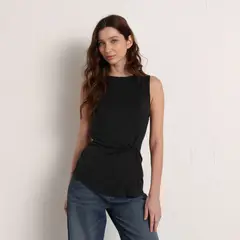 SYBILLA - Blusa Mujer Anudada Sin mangas