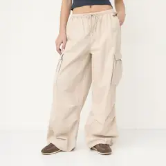SYBILLA - Pantalón Cargo Mujer Tiro medio de Algodón