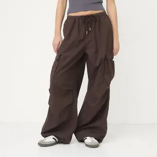 SYBILLA - Pantalón Cargo Mujer Tiro medio de Algodón