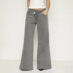 MOSSIMO - Jean Mujer Tiro medio de Algodón