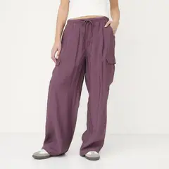 SYBILLA - Pantalón Cargo Mujer Tiro medio