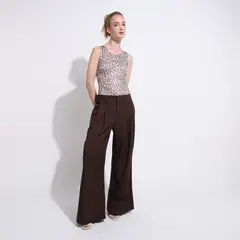 MOSSIMO - Pantalón Wide Leg Mujer Tiro Medio