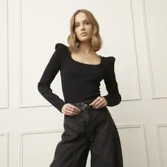 BASEMENT - Blusa Mujer Manga larga de Algodón