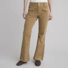 APOLOGY - Pantalón Recto Mujer Tiro medio de Algodón